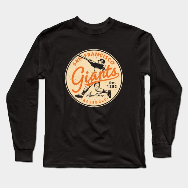Retro Giants Willie Mays by Buck Tee Long Sleeve T-Shirt by Buck Tee
